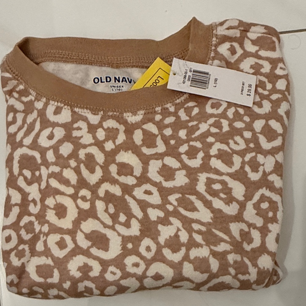 Old Navy Tan and Cream Pajamas size 10